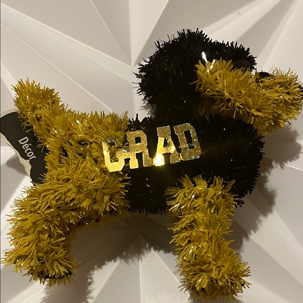 Gold and Black Graduation Dog Decor